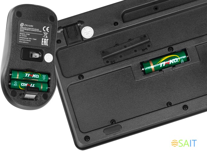 Клавиатура + мышь Оклик 270M клав:черный мышь:черный USB беспроводная (337455)