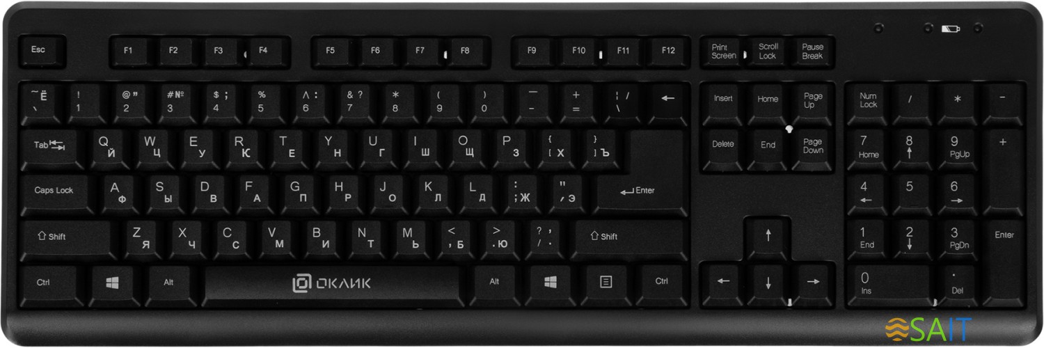 Клавиатура + мышь Оклик 270M клав:черный мышь:черный USB беспроводная (337455)