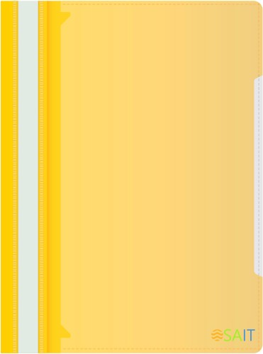 Папка-скоросшиватель Бюрократ -PS-K20YEL A4 прозрач.верх.лист карм.на лиц.стор. пластик желтый 0.12/0.16