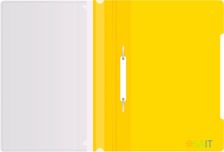 Папка-скоросшиватель Бюрократ -PS-K20YEL A4 прозрач.верх.лист карм.на лиц.стор. пластик желтый 0.12/0.16