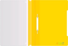 Папка-скоросшиватель Бюрократ -PS-K20YEL A4 прозрач.верх.лист карм.на лиц.стор. пластик желтый 0.12/0.16