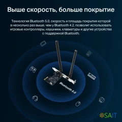 Сетевой адаптер Wi-Fi + Bluetooth Mercusys MA30E AC1200 PCI Express (ант.внеш.несъем.) 2ант.