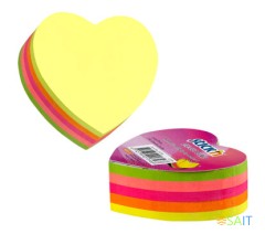 Блок самоклеящийся бумажный Stick`n 21356 64x67мм 250лист. 70г/м2 неон 5цв.в упак. вырубной "сердце"