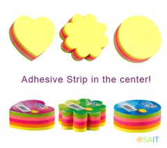 Блок самоклеящийся бумажный Stick`n 21356 64x67мм 250лист. 70г/м2 неон 5цв.в упак. вырубной "сердце"