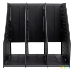 Лоток вертикальный Deli 78995DK-GREY 3отд. складной для бумаг A4 250х256х243мм темно-серый пластик