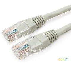 Патч-корд Premier PP6U-0.5M 10000Гбит/с UTP 4 пары cat.6 CCA molded 0.5м серый RJ-45 (m)-RJ-45 (m)