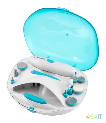 Маникюрно-педикюрный набор Starwind SMS 4050 насадок в компл.:10шт белый/синий