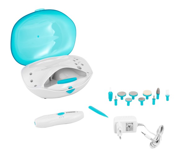 Маникюрно-педикюрный набор Starwind SMS 4050 насадок в компл.:10шт белый/синий