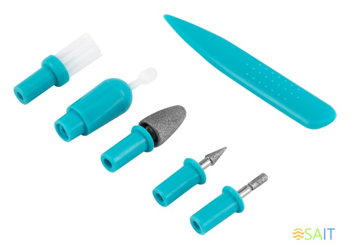 Маникюрно-педикюрный набор Starwind SMS 4050 насадок в компл.:10шт белый/синий