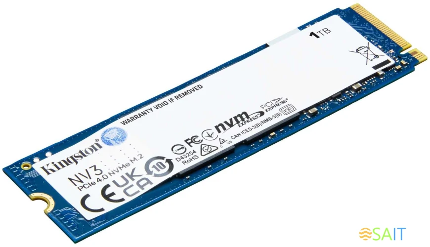 Накопитель SSD Kingston PCIe 4.0 x4 1TB SNV3S/1000G NV3 M.2 2280