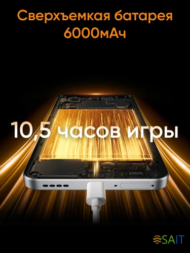 Смартфон Realme RMX5070 14 5G 256Gb 8Gb черный моноблок 3G 4G 2Sim 6.67" 1080x2400 Android 15 50Mpix 802.11 a/b/g/n/ac/ax NFC GPS GSM900/1800 GSM1900 Protect
