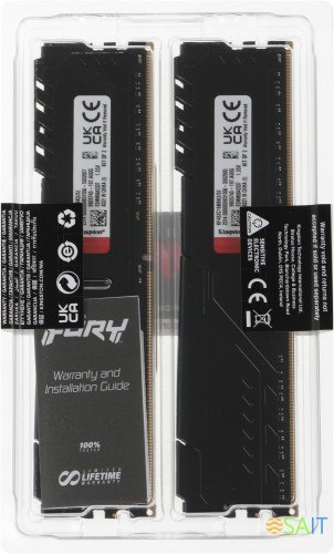 Память DDR4 2x16Gb 3200MHz Kingston KF432C16BBK2/32 Fury Beast Black RTL Gaming PC4-25600 CL16 DIMM 288-pin 1.35В single rank с радиатором Ret