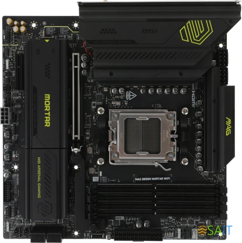 Материнская плата MSI MAG B850M MORTAR WIFI SocketAM5 AMD B850 4xDDR5 mATX AC`97 8ch(7.1) 5Gigabit RAID+HDMI