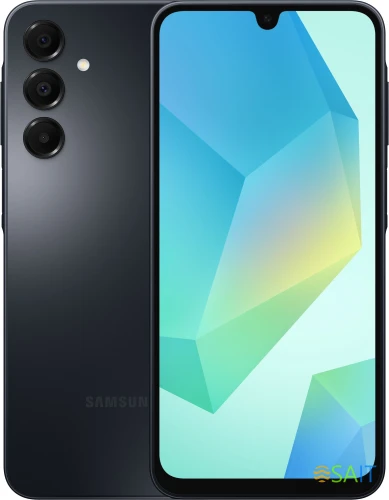 Смартфон Samsung SM-A165F Galaxy A16 128Gb 4Gb черный моноблок 3G 4G 2Sim 6.7" 1080x2340 Android 14 50Mpix 802.11 a/b/g/n/ac NFC GPS GSM900/1800 GSM1900 A-GPS microSD max1024Gb