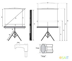 Экран на треноге Lumien 180x180см Eco View LEV-100102 1:1 напольный рулонный