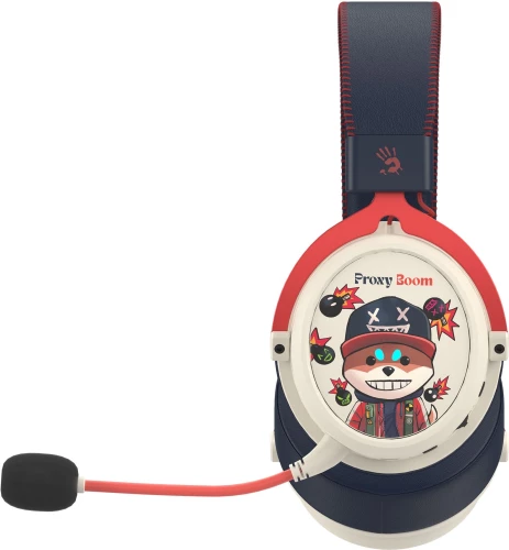 Наушники с микрофоном A4Tech Bloody MR595 Proxy Boom бежевый/черный мониторные BT/Radio оголовье (MR595)