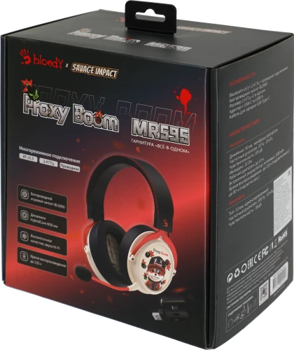 Наушники с микрофоном A4Tech Bloody MR595 Proxy Boom бежевый/черный мониторные BT/Radio оголовье (MR595)