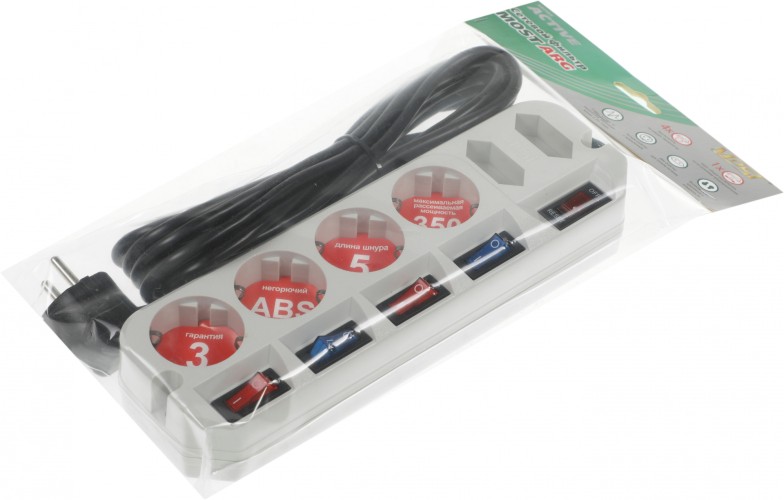 Сетевой фильтр Most ARG 5м (6 розеток) белый (коробка)