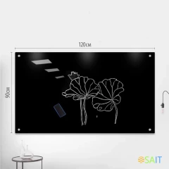 Доска стеклянная Cactus CS-GBD-90X120-BK-TM Сквозное крепление стекло черный 90x120см стекло крепления