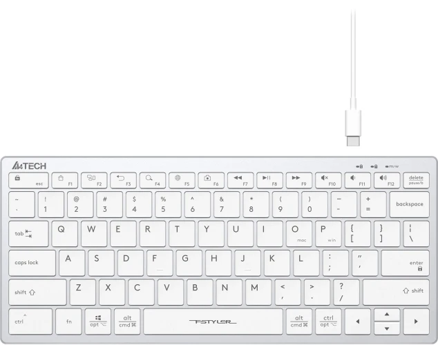 Клавиатура A4Tech Fstyler FX51 белый USB slim Multimedia (FX51 WHITE)