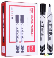 Маркер для досок Deli EU00120 Think круглый пиш. наконечник 2мм черный