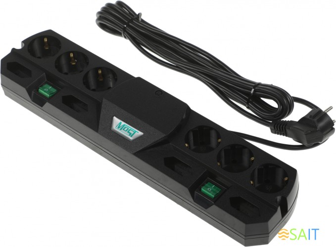 Сетевой фильтр Most TRG 5м (10 розеток) черный (коробка)