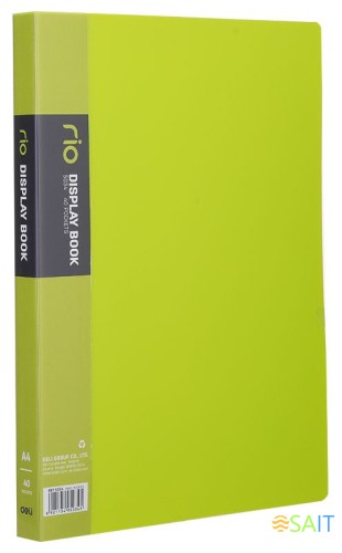 Папка с 40 прозр.вклад. Deli E5034 A4 полипропилен 0.75мм ассорти