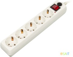 Сетевой фильтр Buro 500SH-3-W 3м (5 розеток) белый (коробка)