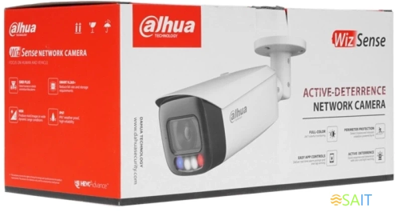 Камера видеонаблюдения IP Dahua DH-IPC-HFW3449T1P-AS-PV-0280B-S5 2.8-2.8мм цв. корп.:белый/черный (DH-IPC-HFW3449T1P-AS-PV-0280B)