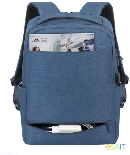 Рюкзак для ноутбука 17.3" Riva 8365 синий полиэстер женский дизайн