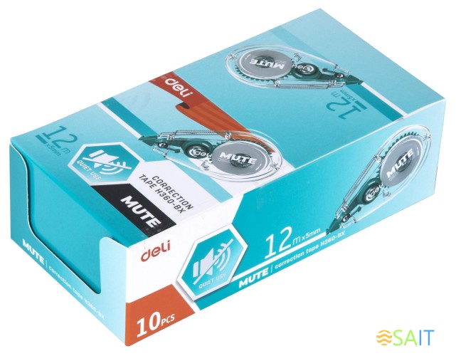 Лента коррект. Deli Mute EH360-BX 12мx5мм прозрачный корпус блистер