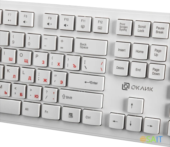 Клавиатура Оклик 505M белый USB slim