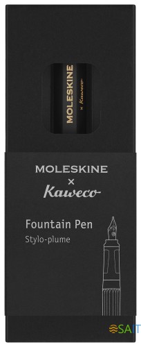 Ручка перьев. Moleskine Kaweco (KAWFOUNTPENMBK) черн M сталь нержавеющая/позолота син. черн. подар.кор.