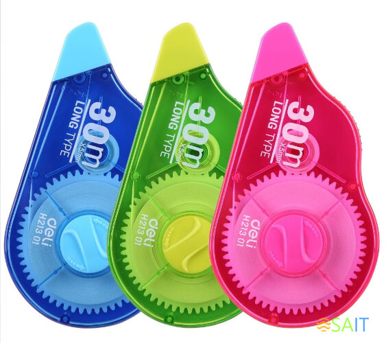 Лента коррект. Deli EH21301 30мх5мм ассорти корпус белый блистер