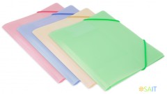 Папка на резинке Бюрократ Gems GEMPR05CREAM A4 пластик кор.30мм 0.5мм кремовый жемчуг карман для визитки