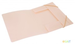 Папка на резинке Бюрократ Gems GEMPR05CREAM A4 пластик кор.30мм 0.5мм кремовый жемчуг карман для визитки