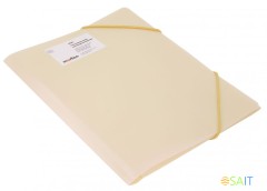 Папка на резинке Бюрократ Gems GEMPR05CREAM A4 пластик кор.30мм 0.5мм кремовый жемчуг карман для визитки