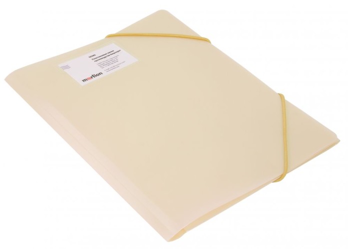 Папка на резинке Бюрократ Gems GEMPR05CREAM A4 пластик кор.30мм 0.5мм кремовый жемчуг карман для визитки