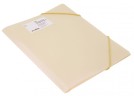 Папка на резинке Бюрократ Gems GEMPR05CREAM A4 пластик кор.30мм 0.5мм кремовый жемчуг карман для визитки