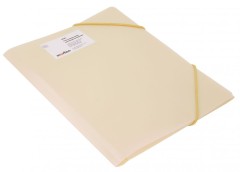 Папка на резинке Бюрократ Gems GEMPR05CREAM A4 пластик кор.30мм 0.5мм кремовый жемчуг карман для визитки