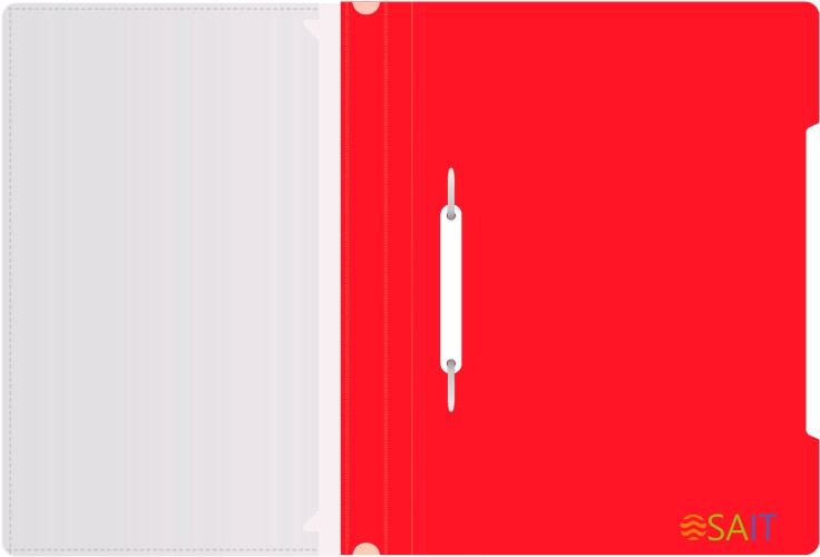 Папка-скоросшиватель Бюрократ -PS-K20RED A4 прозрач.верх.лист карм.на лиц.стор. пластик красный 0.12/0.16