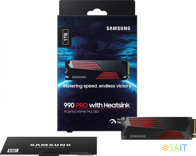 Накопитель SSD Samsung PCIe 4.0 x4 1TB MZ-V9P1T0CW 990 Pro M.2 2280