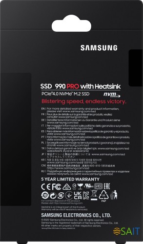 Накопитель SSD Samsung PCIe 4.0 x4 1TB MZ-V9P1T0CW 990 Pro M.2 2280