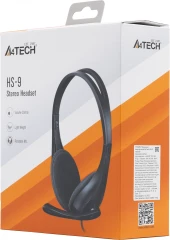 Наушники с микрофоном A4Tech HS-9 черный 1.8м накладные оголовье (HS-9 (BLACK))