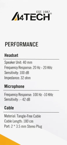 Наушники с микрофоном A4Tech HS-9 черный 1.8м накладные оголовье (HS-9 (BLACK))