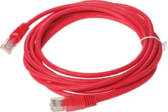 Патч-корд Buro UTP-5E-3M-R UTP 4 пары cat.5E CCA molded 3м красный RJ-45 (m)-RJ-45 (m)