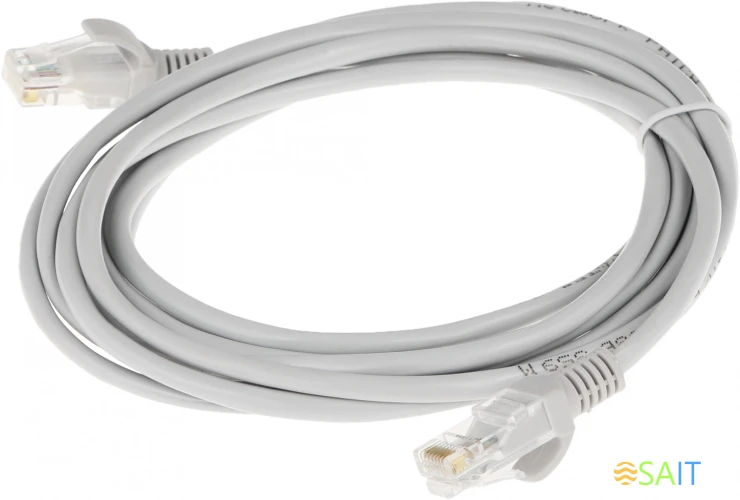 Патч-корд Premier 5-970 3.0 1Гбит/с UTP 4 пары cat.5E CCA molded 3м серый RJ-45 (m)-RJ-45 (m)