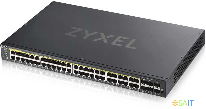 Коммутатор Zyxel GS192048HPV2-EU0101F (L2) 44x1Гбит/с 4xКомбо(1000BASE-T/SFP) 2SFP 48PoE+ 375W управляемый