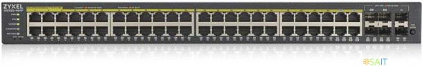 Коммутатор Zyxel GS192048HPV2-EU0101F (L2) 44x1Гбит/с 4xКомбо(1000BASE-T/SFP) 2SFP 48PoE+ 375W управляемый