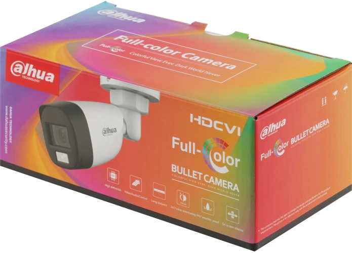 Камера видеонаблюдения аналоговая Dahua DH-HAC-HFW1209CLP-LED-0280B-S2 2.8-2.8мм HD-CVI HD-TVI цв. корп.:белый